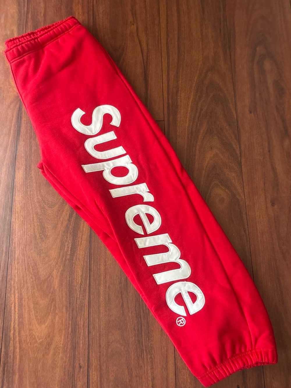 Supreme Red Logo Sweatpants